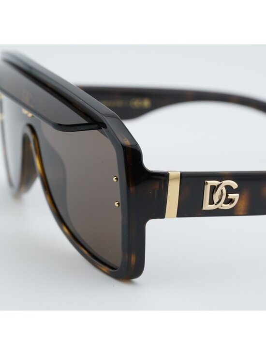 Dolce & Gabbana DG6205 502/73 Sunglasses Havana Square Frame, Brown Lenses main image 5